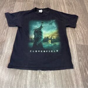 Cloverfield Movie Promo Black Graphic T-Shirt Y2K